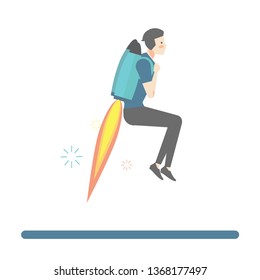 Jetpack Man Liftstyle Vector