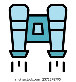 Jetpack model icon outline vector. Success skill. Speed work color flat