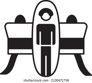 Jetpack with Player Vector Icon Design, Club and Ball sport Symbol, Golfers Equipment Stock illustration, Flying Golf Cart Concept, 