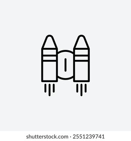 Jetpack thin liner icon isolated.