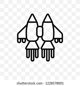 Jetpack vector linear icon isolated on transparent background, Jetpack transparency concept can be used for web and mobile