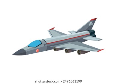 Jetplane air transportation flat vehicle illustration on white background.