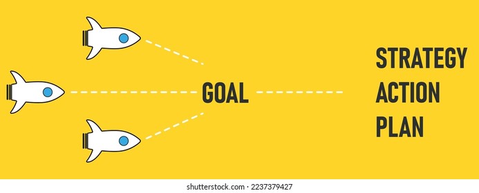 Jets fly by completing plan, Goal action, strategy missions. Project tracking, goal tracking, task completion purpose, idea concept.