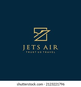 jets logo simple,airplane logo design vector illustration
