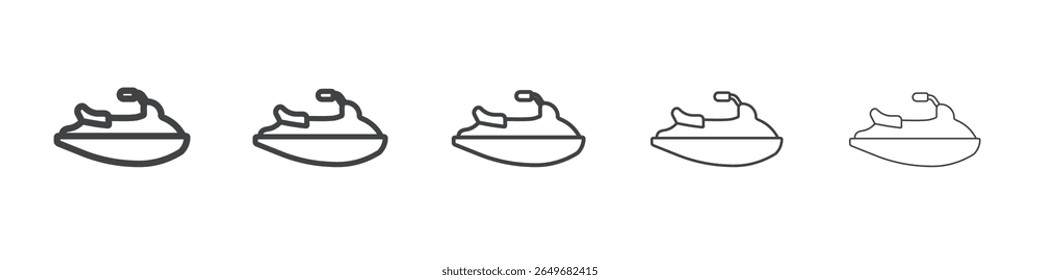 ícone jetski símbolo de ilustração fino plano
