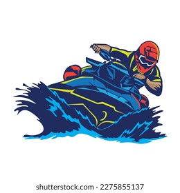 Jetski Racing vector illustration design, perfect for Event logo and t shirt design