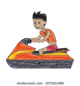 Jetski Water sport scribble
