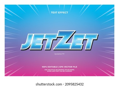 JetZet Text Effect suitable for brand of trendy snack