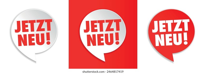 Jetzt neu: German expression. Translation: "New now"