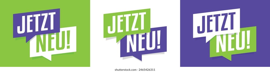 Jetzt neu: German expression. Translation: "New now"