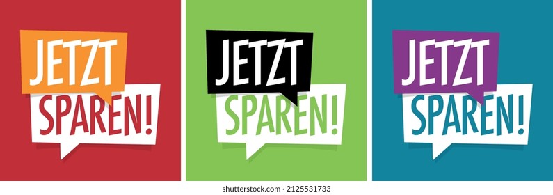 Jetzt Sparen, Save Now On Speech Bubble