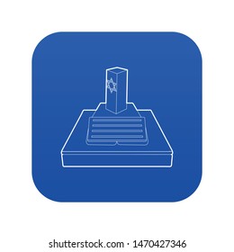 Jevish grave icon blue vector isolated on white background