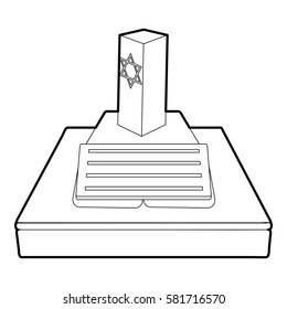 Jevish grave icon. Outline illustration of jevish grave vector icon for web