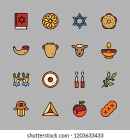 jew icon set. vector set about hebrew and kabbalah icons set.