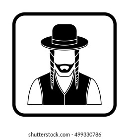 Jew vector character. Vector illustration. Religion icon. Silhouette. Flat style.
