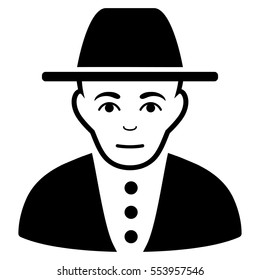 Jew vector icon. Flat black symbol. Pictogram is isolated on a white background. Designed for web and software interfaces.