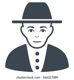 Jew vector icon. Flat smooth blue symbol. Pictogram is isolated on a white background. Designed for web and software interfaces.