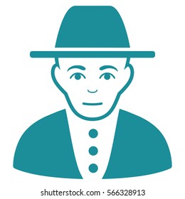 Jew vector icon. Flat soft blue symbol. Pictogram is isolated on a white background. Designed for web and software interfaces.