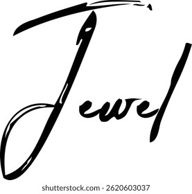 Jewel Baby Girl Name In Stylish Brush Typography Text