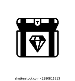 Icono de caja de joyas en vector. Logotipo