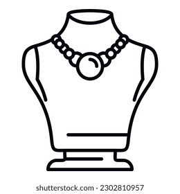 Jewel bust icon outline vector. Fashion chain. Diamond ring