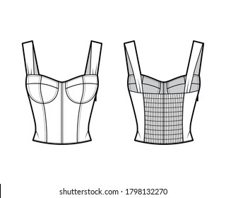 Longline Backlaced Corset With Pointed Waist And Bones Vector, Breast,  Sketch, Men PNG and Vector with Transparent Background for Free Download