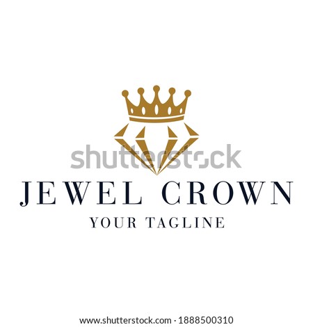 Jewel Crown Logo Design Vector