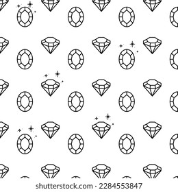 Vector de patrón de icono de diamante de joyas