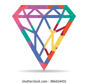 jewel drawn painted icon vector