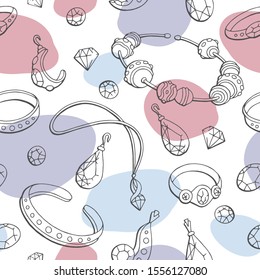 Jewel graphic color seamless pattern sketch background illustration vector