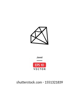 Jewel Icon. Ecommerce Isolated On White Background. With Line Style. Price Icon. EPS10 - Vector