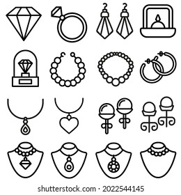 Jewel Icon Vector Set Jewelry Illustration Stock Vector (Royalty Free ...