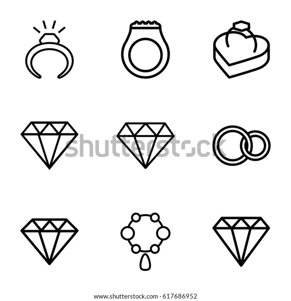 Jewel Icons Set Set 9 Jewel Stock Vector (Royalty Free) 617686952