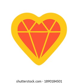 jewel of love. love symbol with jewels outline. precious love illustration.