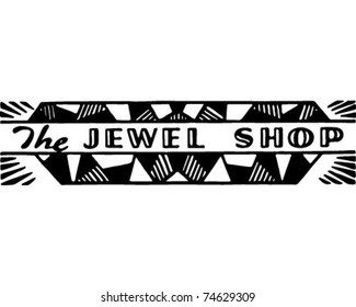 The Jewel Shop - Retro Ad Art Banner