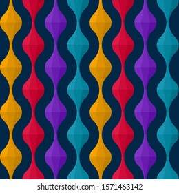 Jewel tone retro seamless pattern design