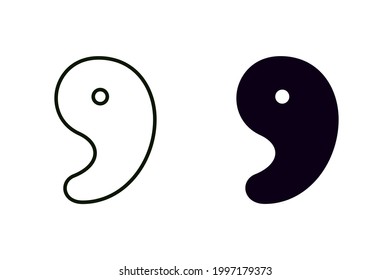 the jewel Yasakani no Magatama outline and solid icon set