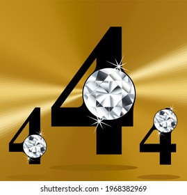 Jeweled numbers, gemstone styled numbers, vector illustration.  Gemstoned figures from zero to nine. Two logo with gem.
