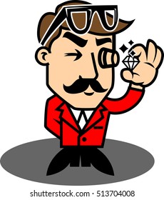 Jeweler checking diamond