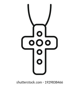 Jeweler cross icon. Outline jeweler cross vector icon for web design isolated on white background