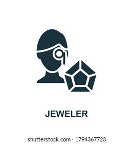 Jeweler icon. Simple element from jewelery collection. Creative Jeweler icon for web design, templates, infographics and more