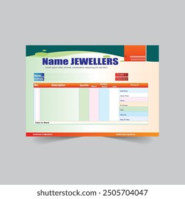 Jewelers Cash Memo Design vactor file