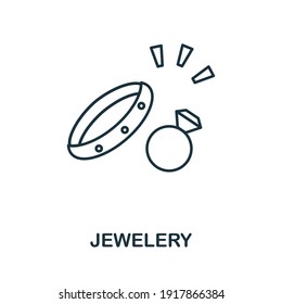 Jewelery icon. Monochrome simple Jewelery icon for templates, web design and infographics