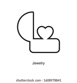Jewelery linear icon vector on white background. Black icon illustration