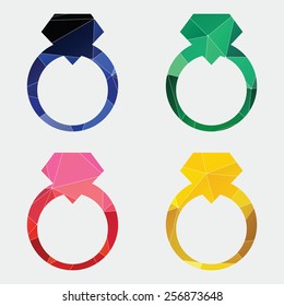 jewelery ring icon Abstract Triangle Geometrical background 