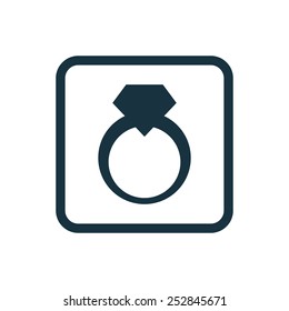 jewelery ring icon Rounded squares button, on white background 