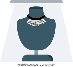 Jewelery Store Mannequin Chest With Necklace Vector Illustration