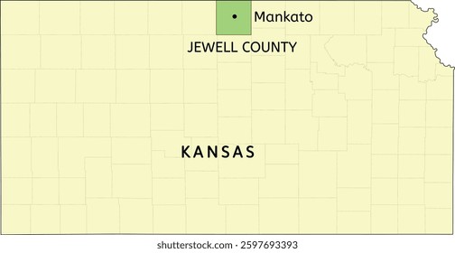 Jewell County and city of Mankato location on Kansas state map
