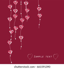 jewellery background with diamond-shaped beads, vector