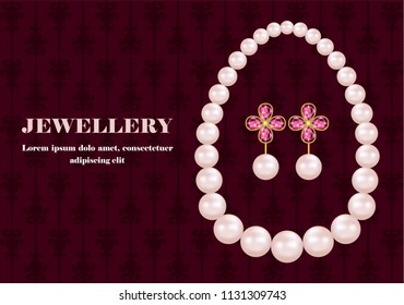 Jewellery concept background. Realistic illustration of jewellery vector concept background for web design